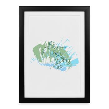 Skater - Gerahmtes Poster (27 × 37 cm) - Schwarz - Vorne