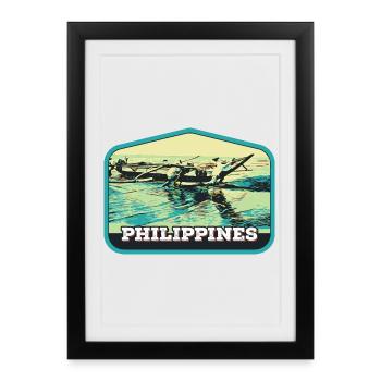 Authentic Fishing in the Philippines - Framed poster (27 × 37 cm) - black - Front