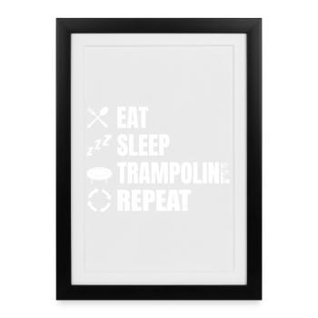Funny Trampoline Schedule - Framed poster (27 × 37 cm) - black - Front