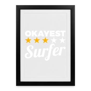 Surfeur le plus d’accord - Affiche encadrée (27 × 37 cm) - noir - Devant