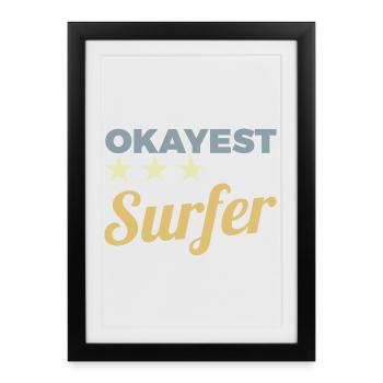 Average surfer - Framed poster (27 × 37 cm) - black - Front