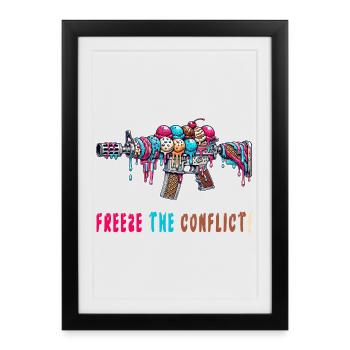 Conflict freeze ice cream - Framed poster (27 × 37 cm) - black - Front