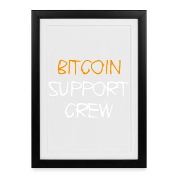 Conception de l’équipe de support Bitcoin - Affiche encadrée (27 × 37 cm) - noir - Devant