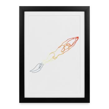 Natation Style Rétro - Affiche encadrée (27 × 37 cm) - noir - Devant