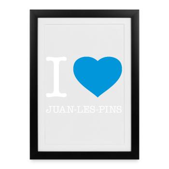 J’ADORE JUAN LES PINS France - Affiche encadrée (27 × 37 cm) - noir - Devant