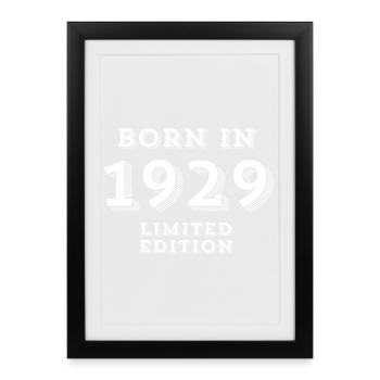 1929, 95 years, year of birth, date of birth - Framed poster (27 × 37 cm) - black - Front