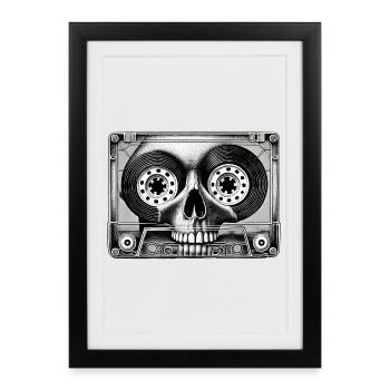 Cassette Skull - Bande Sonore de la Vie - Affiche encadrée (27 × 37 cm) - noir - Devant