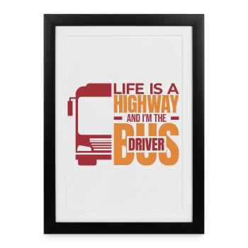 Profond chauffeur de bus disant - Affiche encadrée (27 × 37 cm) - noir - Devant