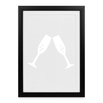 Coupe à Cadeau Noël - Affiche encadrée (27 × 37 cm) - noir - Devant