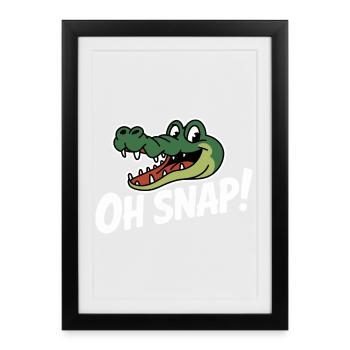 Oh Snap Alligator Cartoon - Framed poster (27 × 37 cm) - black - Front