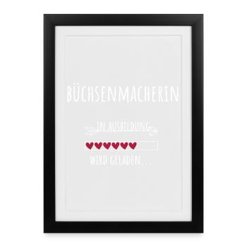 Büchsenmacherin Ausbildung Beruf Geschenk - Gerahmtes Poster (27 × 37 cm) - Schwarz - Vorne