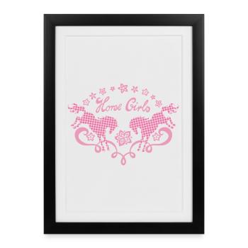 Fille de cheval - Affiche encadrée (27 × 37 cm) - noir - Devant