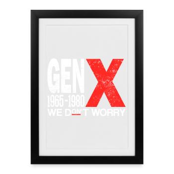 Génération X – Vieille école et fière - Affiche encadrée (27 × 37 cm) - noir - Devant
