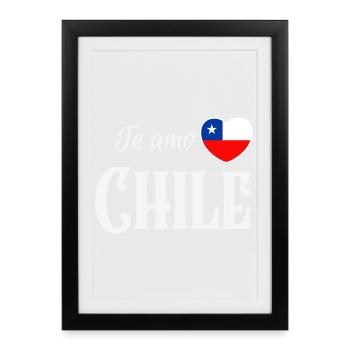 I love Chile, Chilean pride - Framed poster (27 × 37 cm) - black - Front