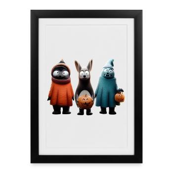 Trick or Treat effrayant – Halloween Wooligans - Affiche encadrée (27 × 37 cm) - noir - Devant