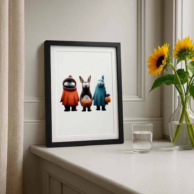 Gruseliges Süßes oder Saures – Halloween Wooligans Gerahmtes Poster (27 × 37 cm)