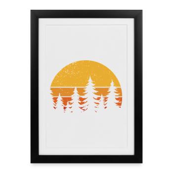 forêt nature arbres nature sauvage extérieur randonnée - Affiche encadrée (27 × 37 cm) - noir - Devant