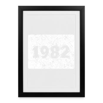 Retro year 1982 with demolition design - Framed poster (27 × 37 cm) - black - Front