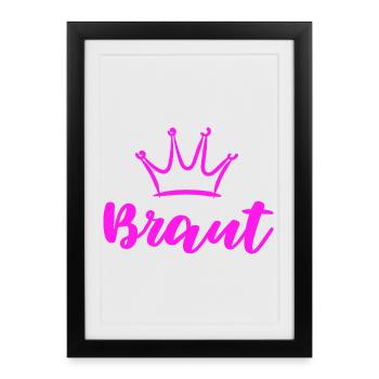 Mariée Enterrement de vie de jeune fille Couronne - Affiche encadrée (27 × 37 cm) - noir - Devant