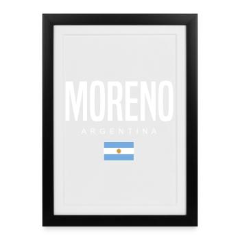 Moreno Argentine Argentin - Affiche encadrée (27 × 37 cm) - noir - Devant