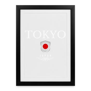Tokyo Japon, souvenir Tokyo - Affiche encadrée (27 × 37 cm) - noir - Devant