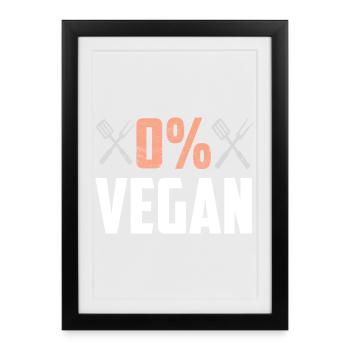 0 % végétalien - Affiche encadrée (27 × 37 cm) - noir - Devant