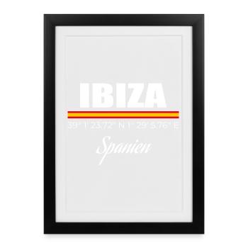Ibiza - Gerahmtes Poster (27 × 37 cm) - Schwarz - Vorne