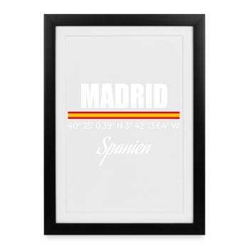 Madrid - Affiche encadrée (27 × 37 cm) - noir - Devant