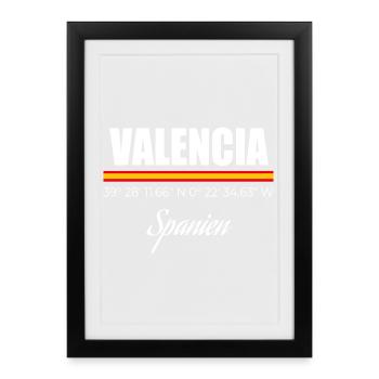 Valencia - Gerahmtes Poster (27 × 37 cm) - Schwarz - Vorne