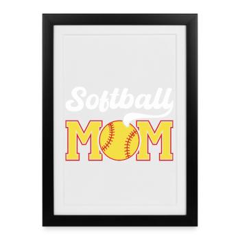 Softball Mom Pride Graphic - Framed poster (27 × 37 cm) - black - Front