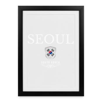 Séoul, Corée du Sud, j’adore Séoul - Affiche encadrée (27 × 37 cm) - noir - Devant