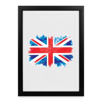 Union Jack flag design - Framed poster (27 × 37 cm) - black - Front