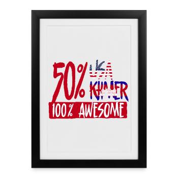 Cambodia Cambodians 50% USA 50% Khmer - Framed poster (27 × 37 cm) - black - Front