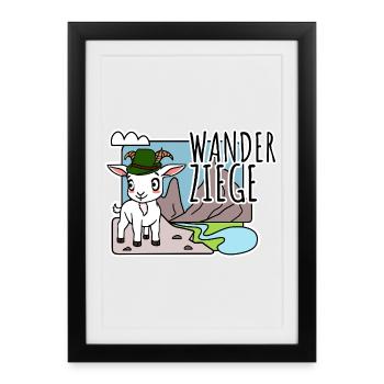 Mignon trekking chèvre randonnée dans les montagnes - Affiche encadrée (27 × 37 cm) - noir - Devant