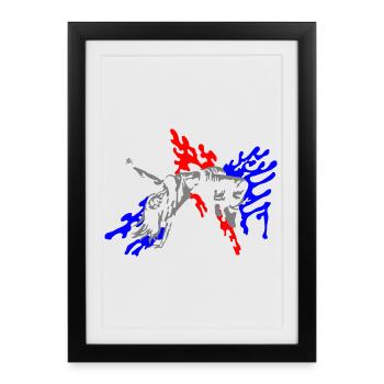 Hip-Hop girl - Framed poster (27 × 37 cm) - black - Front
