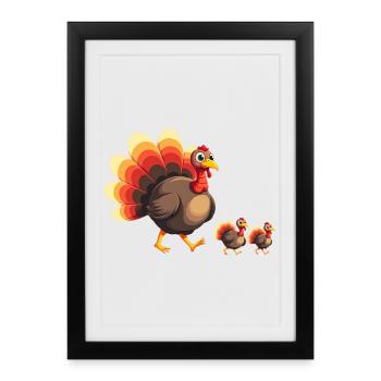 Bébé dinde de Thanksgiving - Affiche encadrée (27 × 37 cm) - noir - Devant