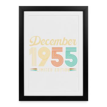 December 1955 Vintage Retro Birthday Gift - Framed poster (27 × 37 cm) - black - Front