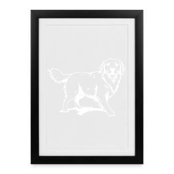 Golden Retriever chien T-shirt Chien Chemise Cadeau - Affiche encadrée (27 × 37 cm) - noir - Devant