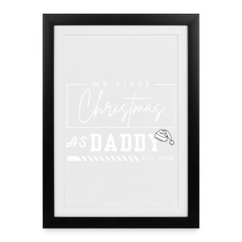 Mon premier Noël en tant que papa 2025 – Cadeau - Affiche encadrée (27 × 37 cm) - noir - Devant