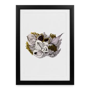 Pflanzenrausch Line Art - Framed poster (27 × 37 cm) - black - Front