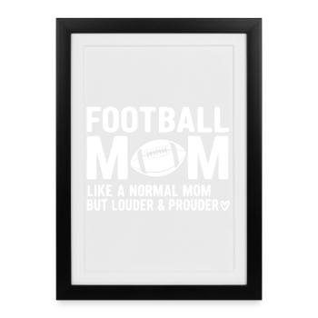 Stolze Lustige Fußball Mama Design Mutter - Gerahmtes Poster (27 × 37 cm) - Schwarz - Vorne
