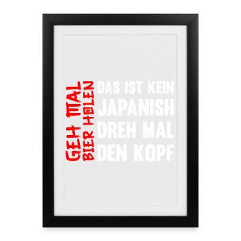 Go get beer humor beer fans pils free beer - Framed poster (27 × 37 cm) - black - Front