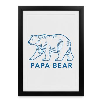 Papa Ours - Affiche encadrée (27 × 37 cm) - noir - Devant