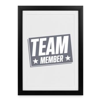Motif de badge de membre de l’équipe - Affiche encadrée (27 × 37 cm) - noir - Devant