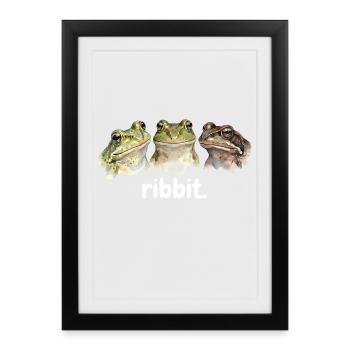frogs croaking funny frog lovers funny quake - Framed poster (27 × 37 cm) - black - Front