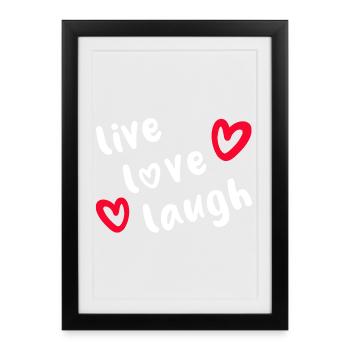 LIVE LOVE LAUGH - Ondes positives - Affiche encadrée (27 × 37 cm) - noir - Devant