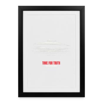 Time for Truth – OVNI en style rétro - Affiche encadrée (27 × 37 cm) - noir - Devant