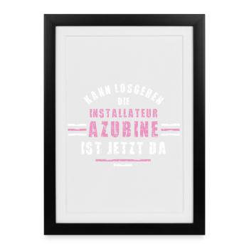 Installer Trainee Training Apprenticeship Trainee Women - Framed poster (27 × 37 cm) - black - Front