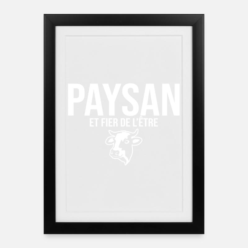 paysan et fier de l'être - Affiche encadrée (27 × 37 cm) - noir