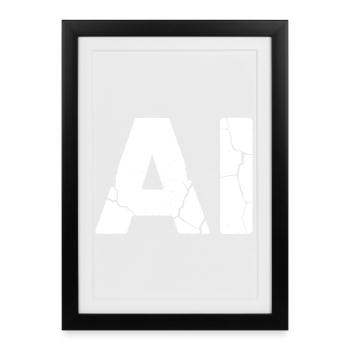 AI Artificial Intelligence Text Grunge Vector - Framed poster (27 × 37 cm) - black - Front